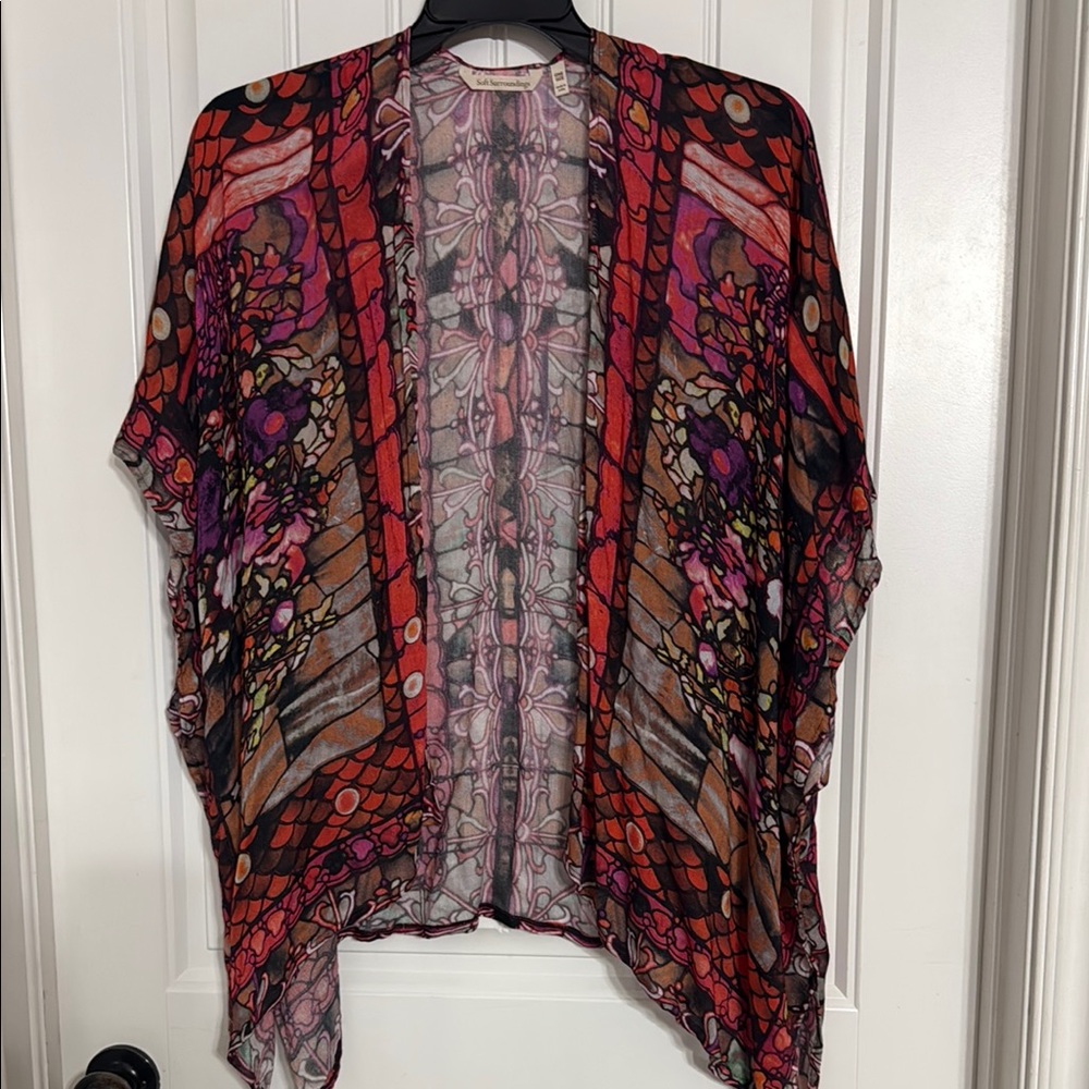 Soft Surroundings Multicolor Sheer Kimono